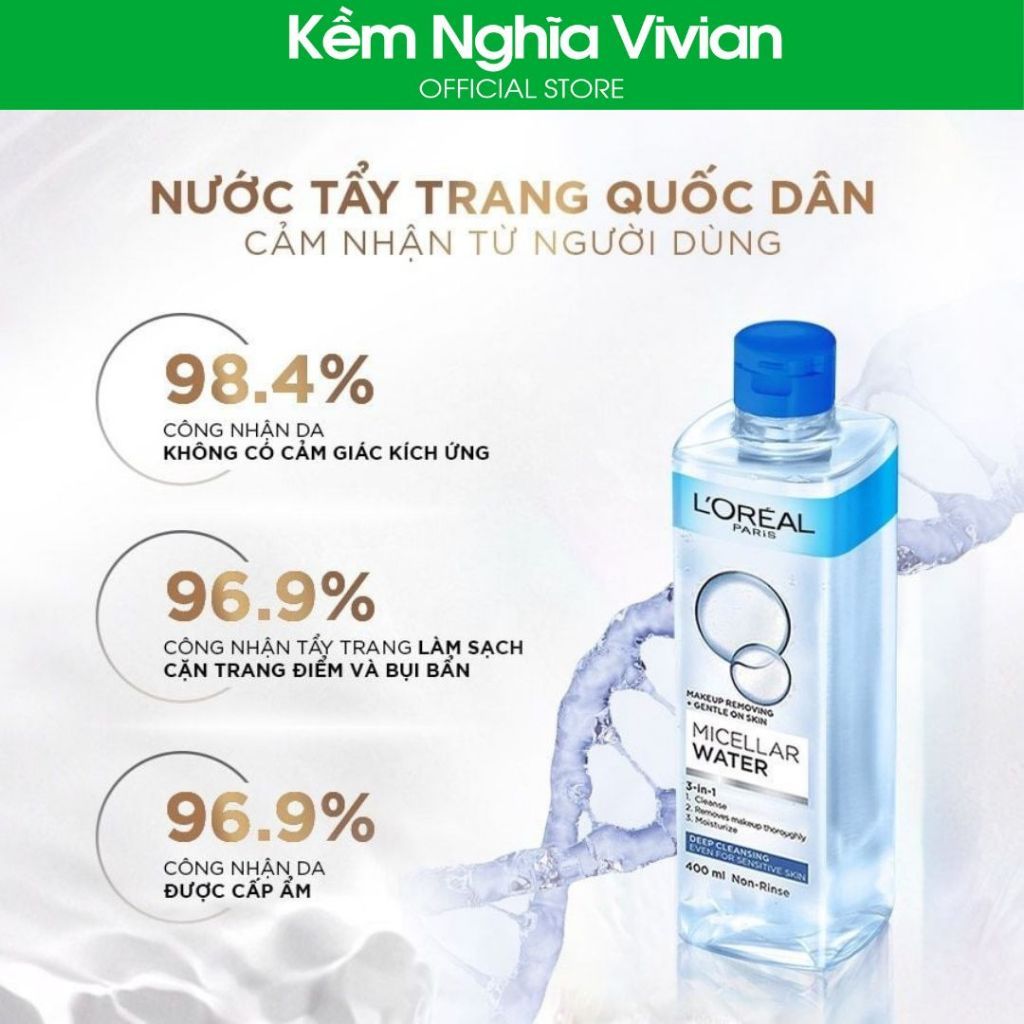  Nước tẩy trang sạch sâu Loreal 3in1 400ml 