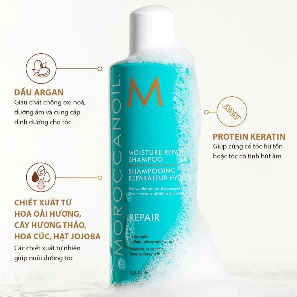  Bộ Gội, Xả Phục Hồi Độ Ẩm MOROCCANOIL Moisture Repair 500ml 