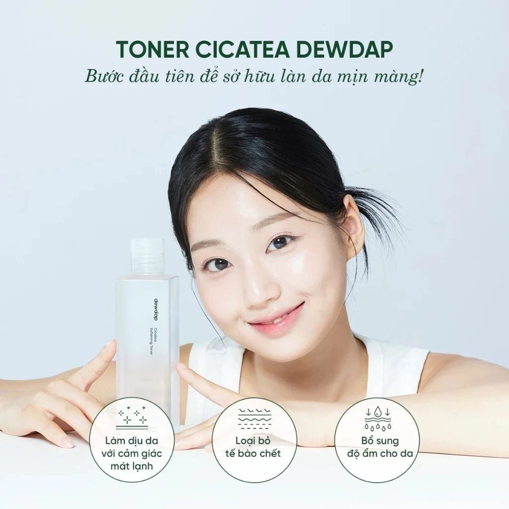  Toner tẩy tế bào chết phức hợp AHA+BHA+PHA cấp ẩm dịu da Dewdap 350ml 
