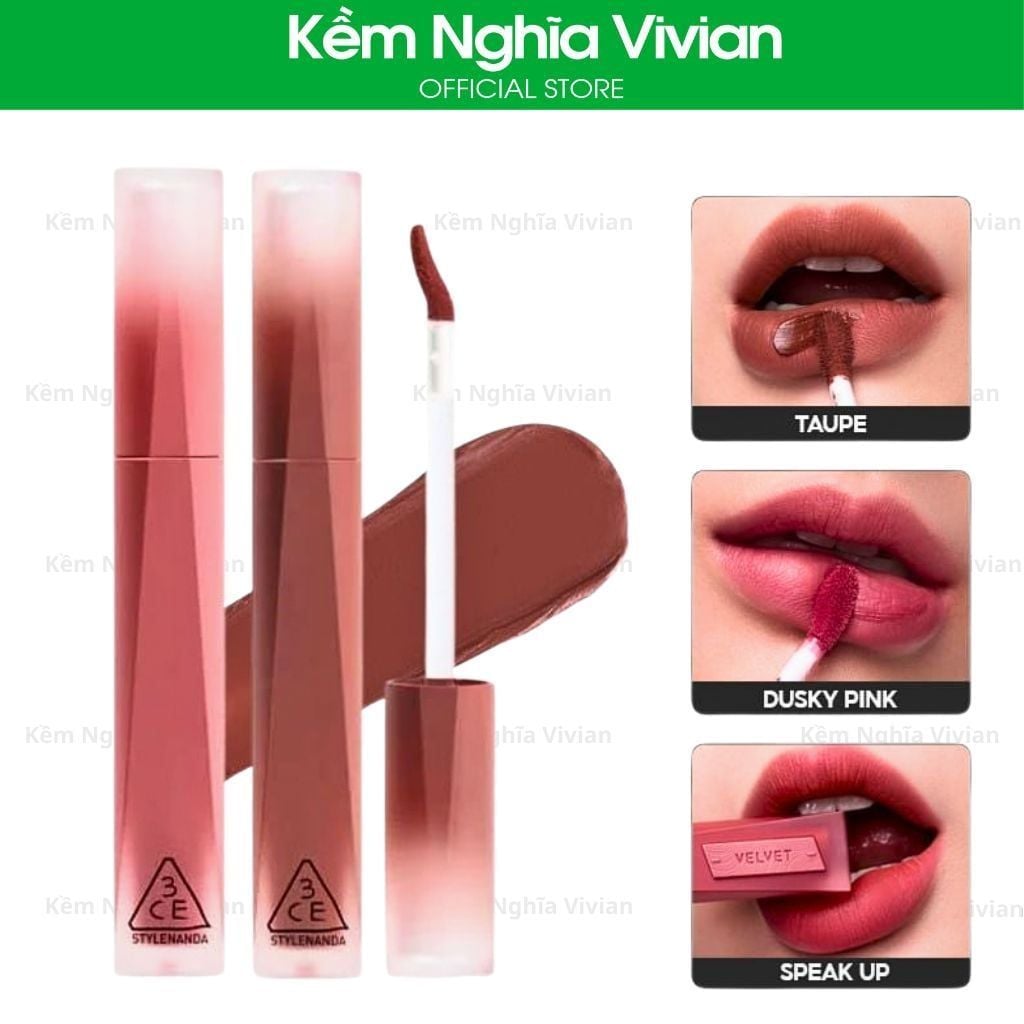  Son kem nhung 3CE Velvet Lip Tint Plush 