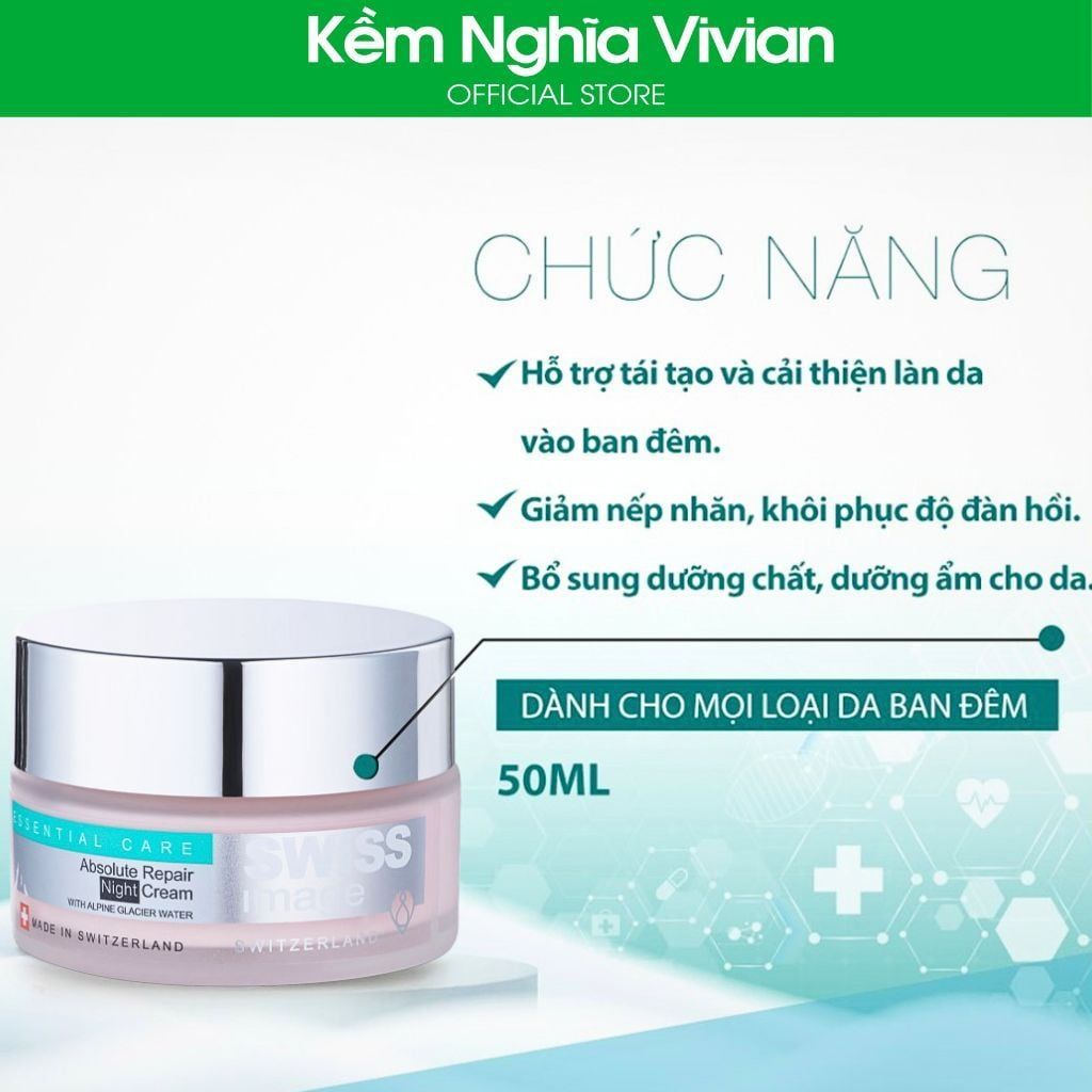  Kem dưỡng ẩm chống nắng ban ngày Swiss Image 50ml - Kem tái tạo da ban đêm Swiss Image 50ml 