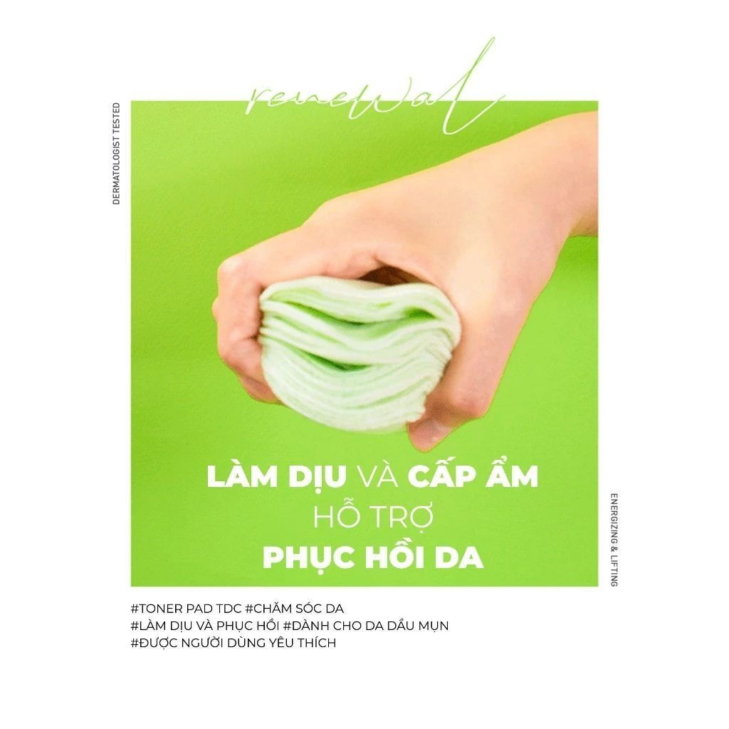  Toner Pad Trà Xanh Làm Dịu và Phục Hồi Da Dầu Mụn Neogen Dermalogy 