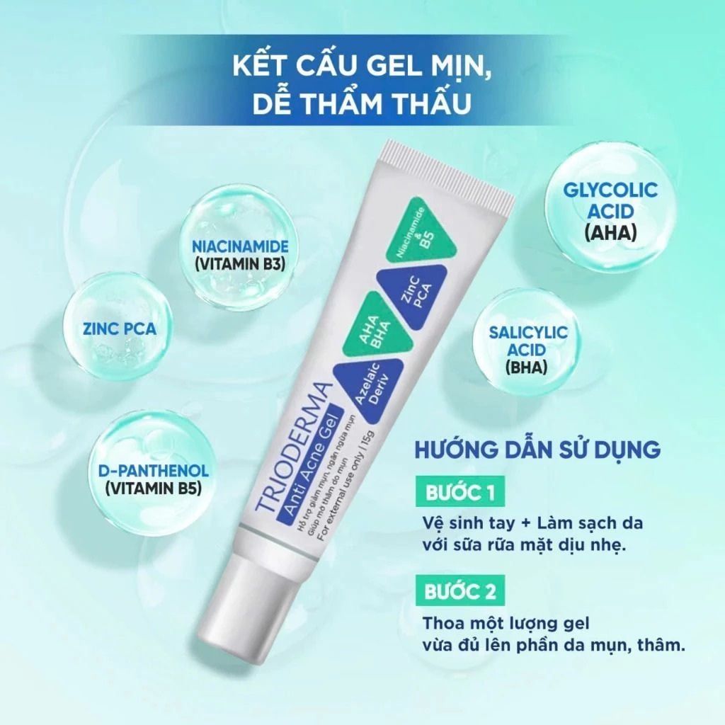  Gel chấm mụn Trioderma 15g 