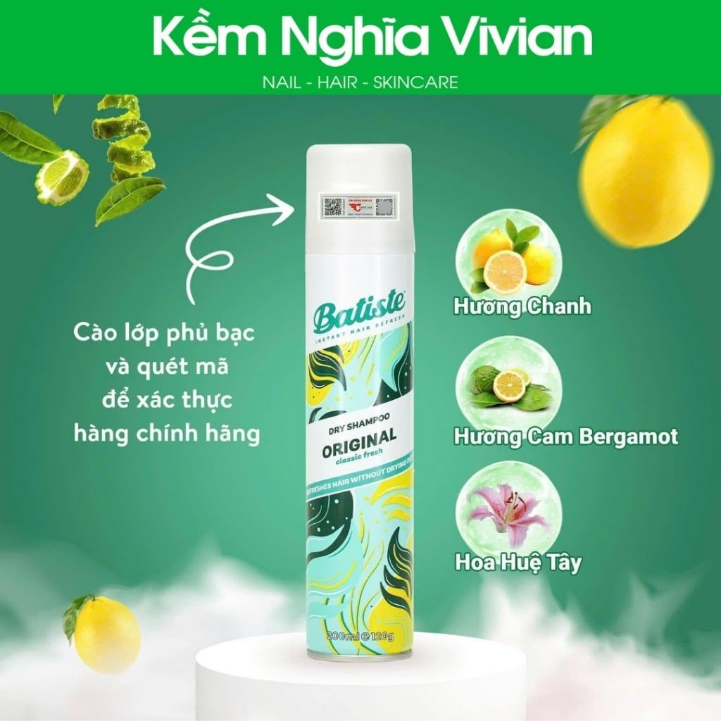  Gội khô Batiste 200ml (inbox để chọn mùi) 