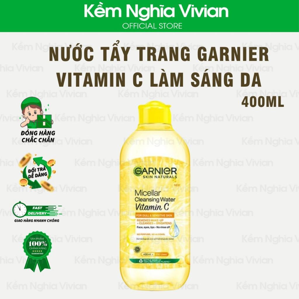  Nước tẩy trang Garnier Vitamin C làm sáng da 400ml 