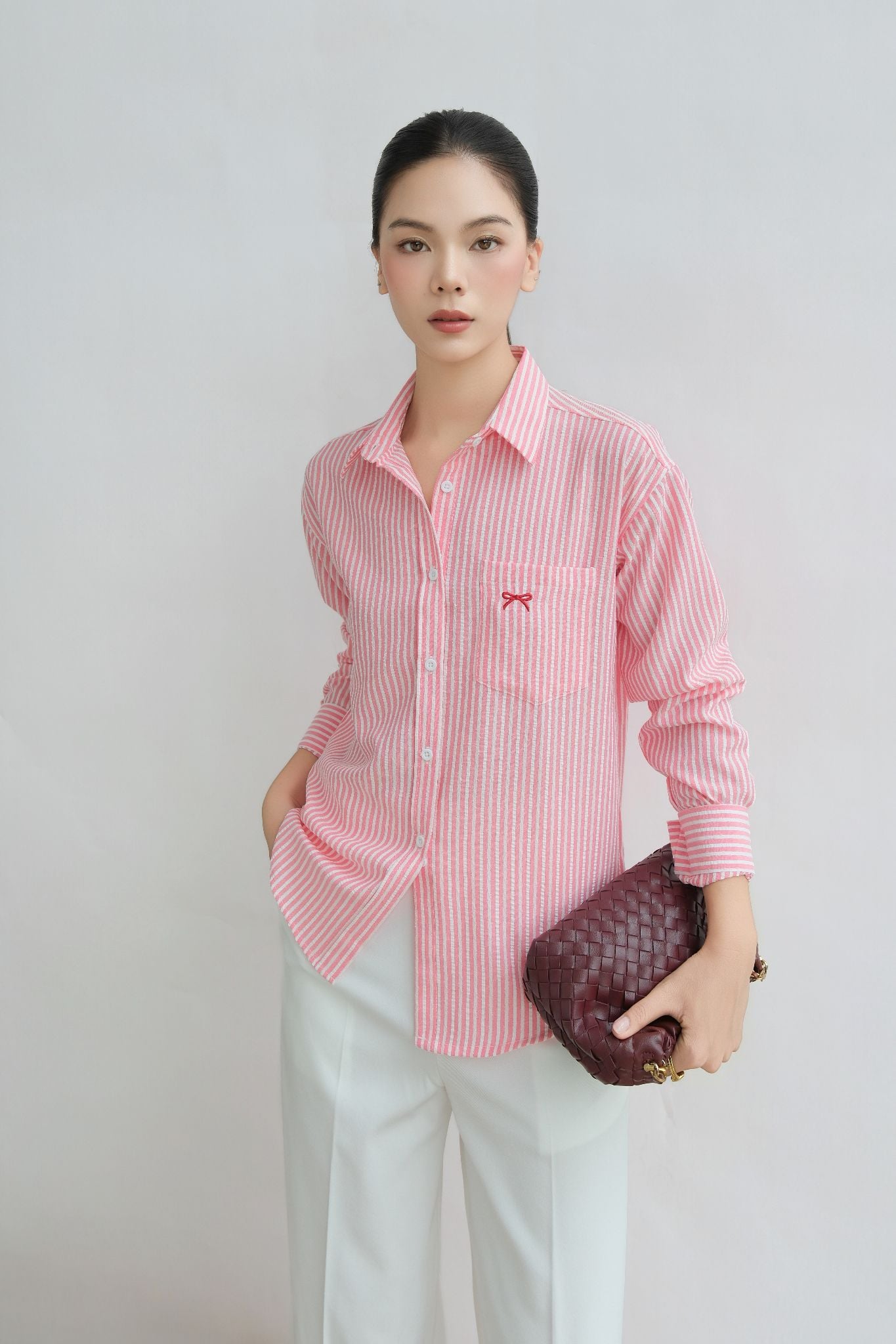  Áo Sơ Mi Form Rộng Nơ FAS394 