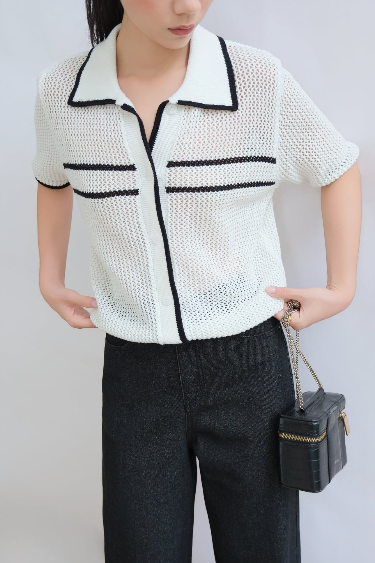  Áo Dệt Kim Lưới FAK102 