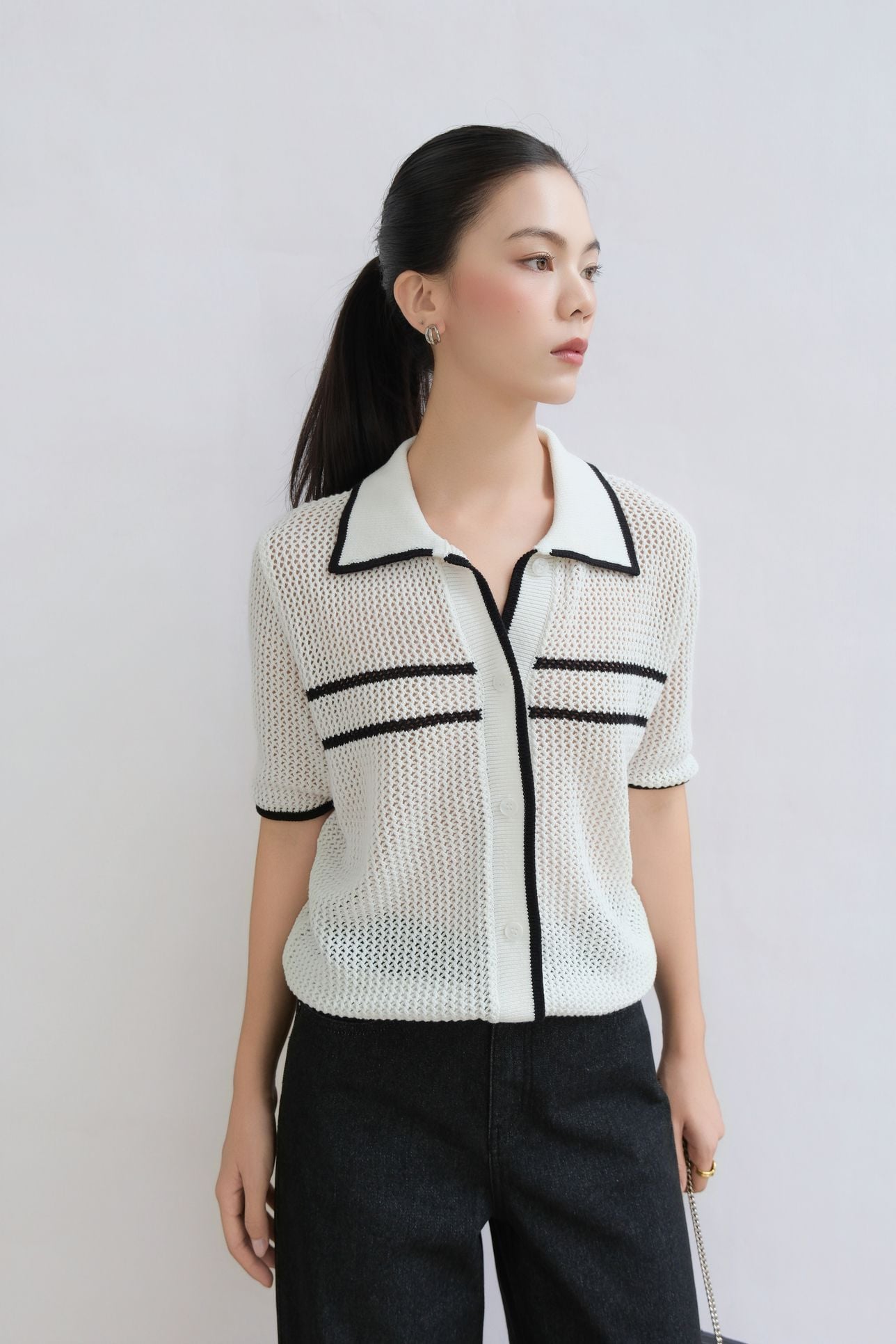  Áo Dệt Kim Lưới FAK102 