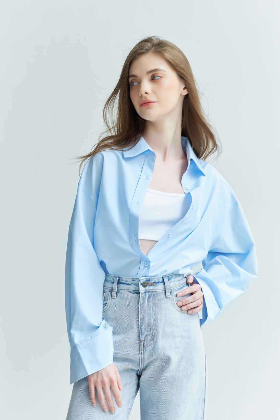  Áo Sơ Mi Trơn Oversize FAS293 