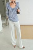  Áo Kiểu Cổ Bèo Sọc FAK105 