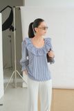  Áo Kiểu Cổ Bèo Sọc FAK105 