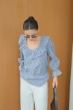  Áo Kiểu Cổ Bèo Sọc FAK105 