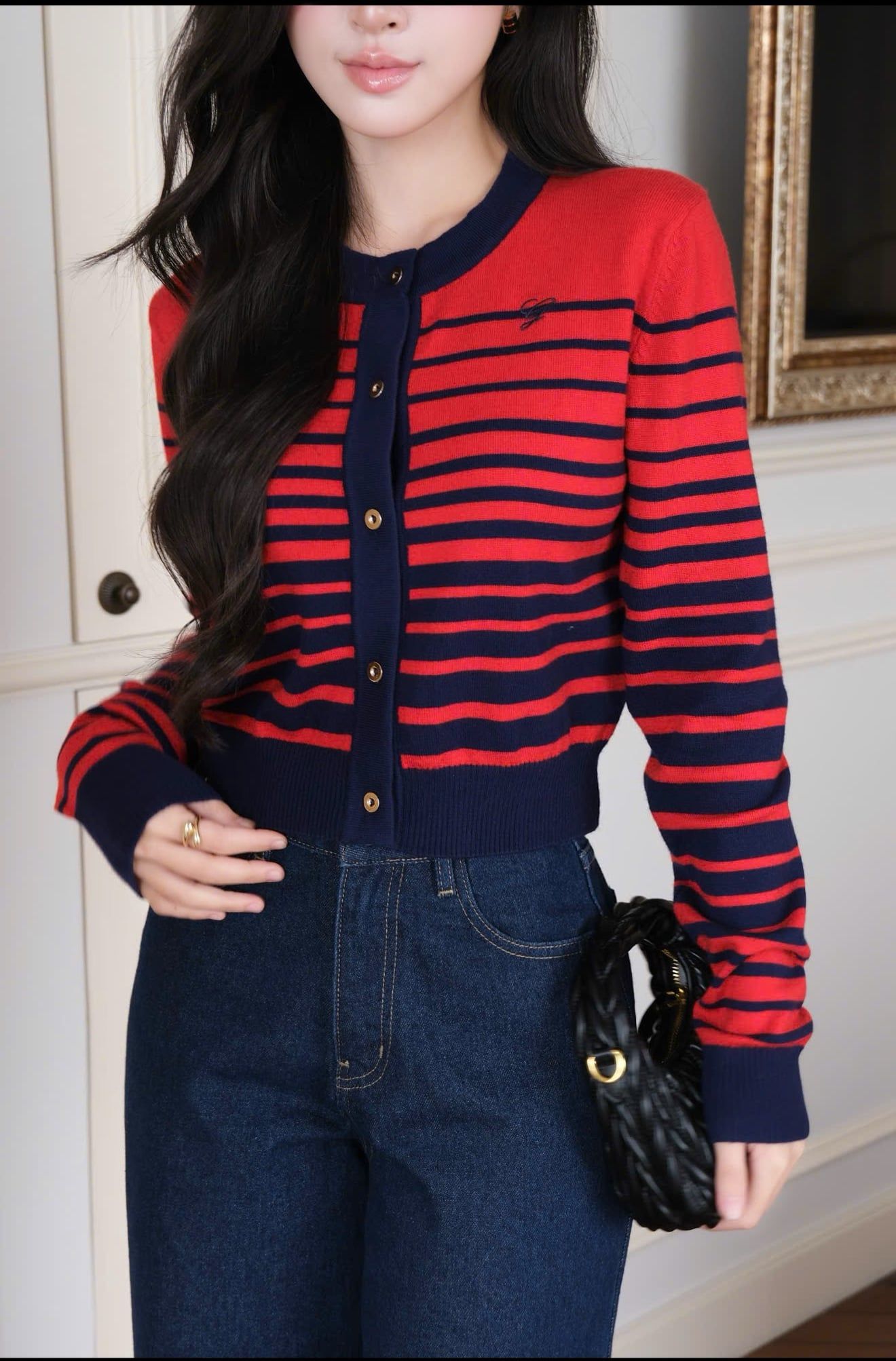  Áo Khoác Cardigan Sọc FAH086 