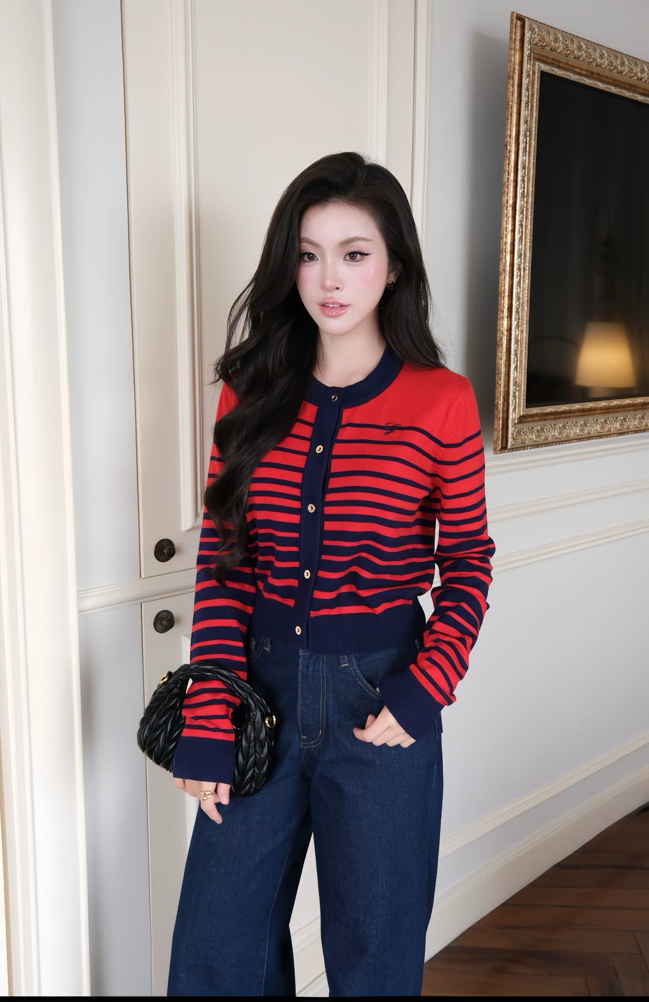  Áo Khoác Cardigan Sọc FAH086 