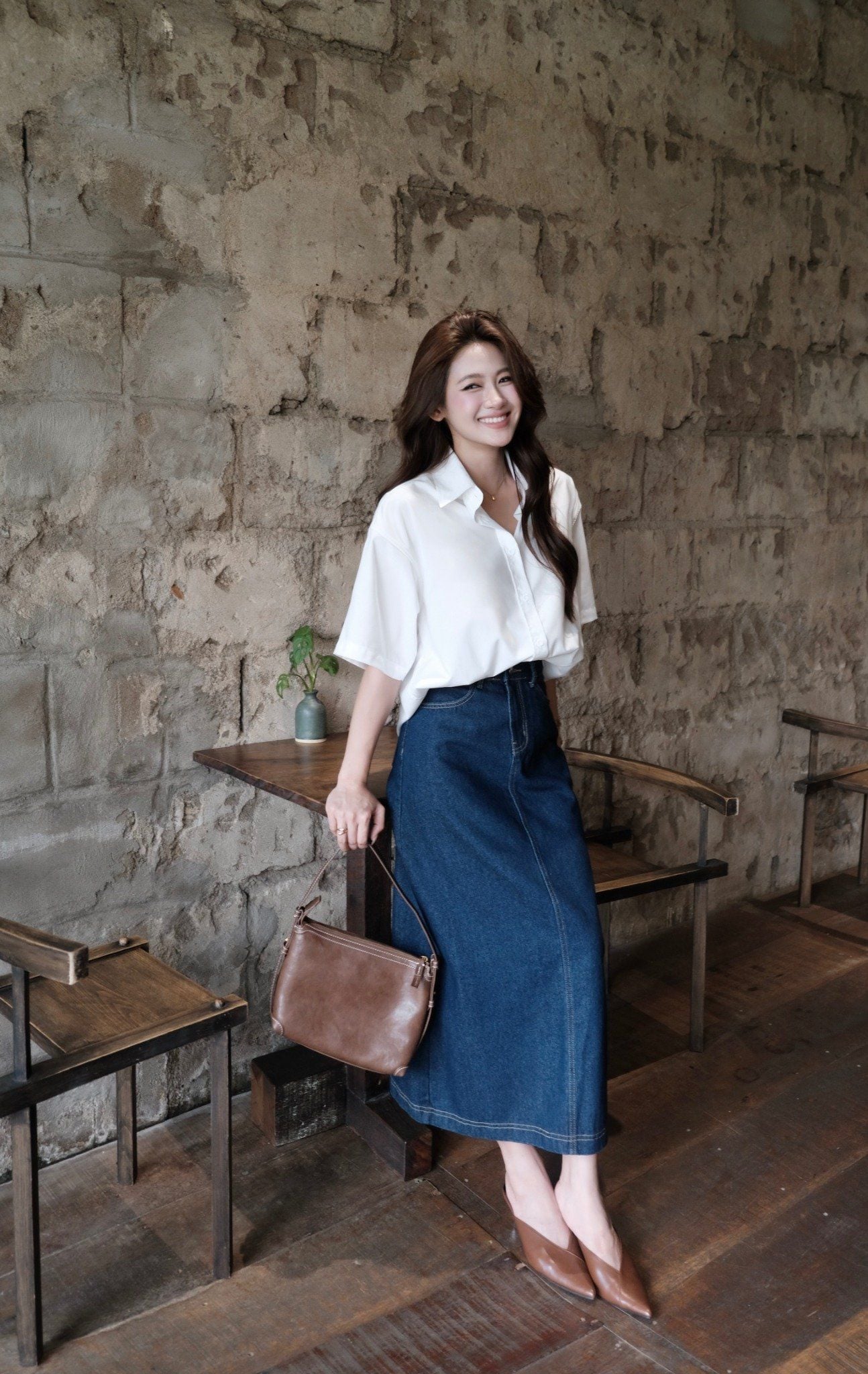  Chân Váy Jean Dài FVJ031 