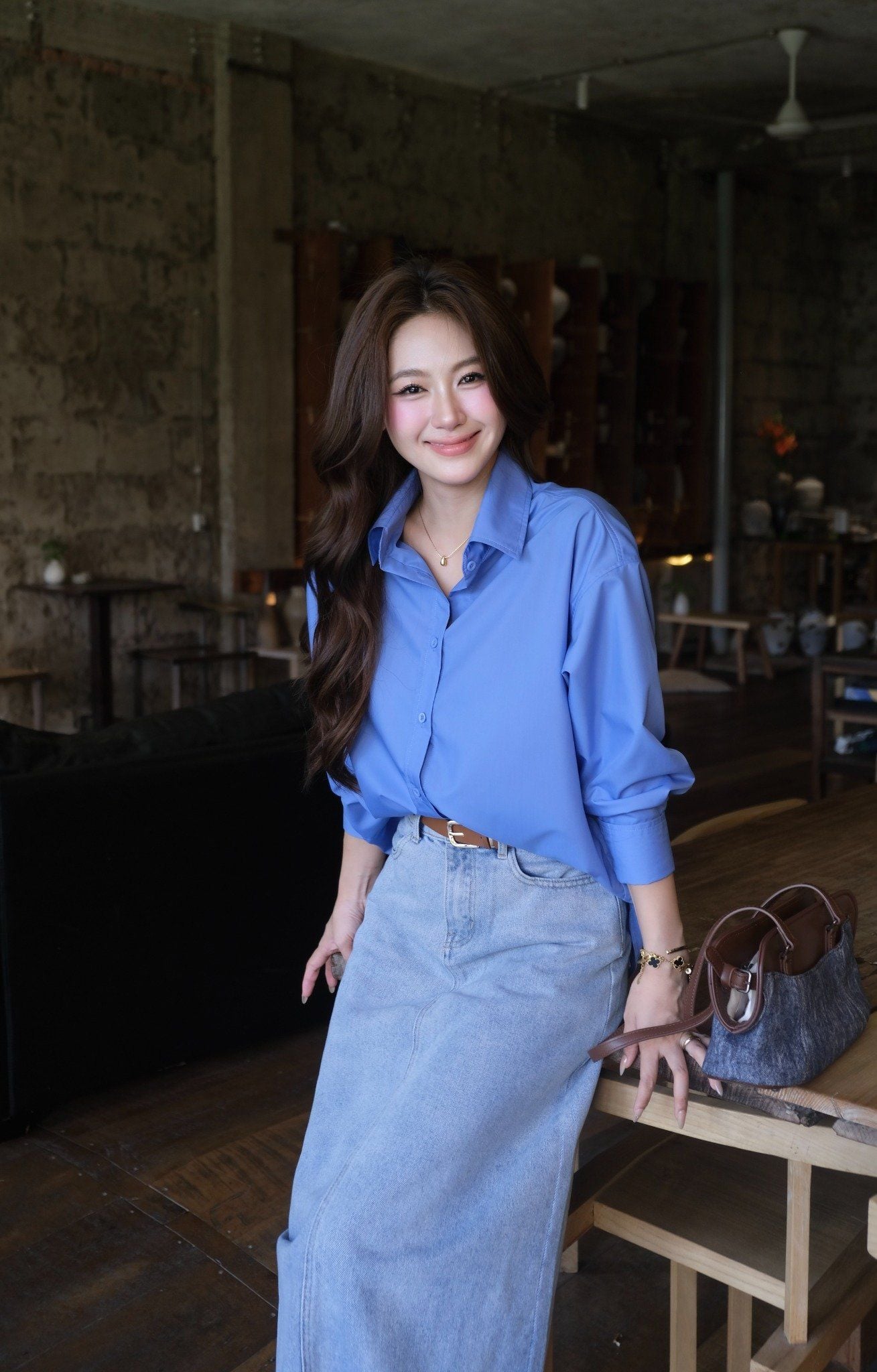  Sơ Mi Trơn Oversize FAS375 