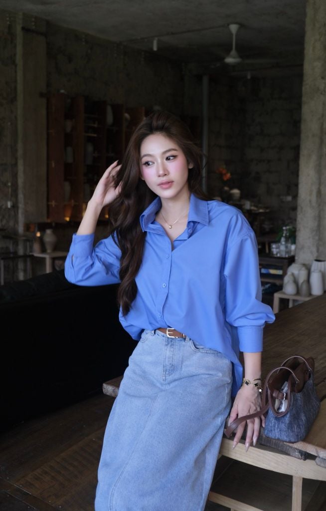  Áo Sơ Mi Trơn Oversize FAS375 