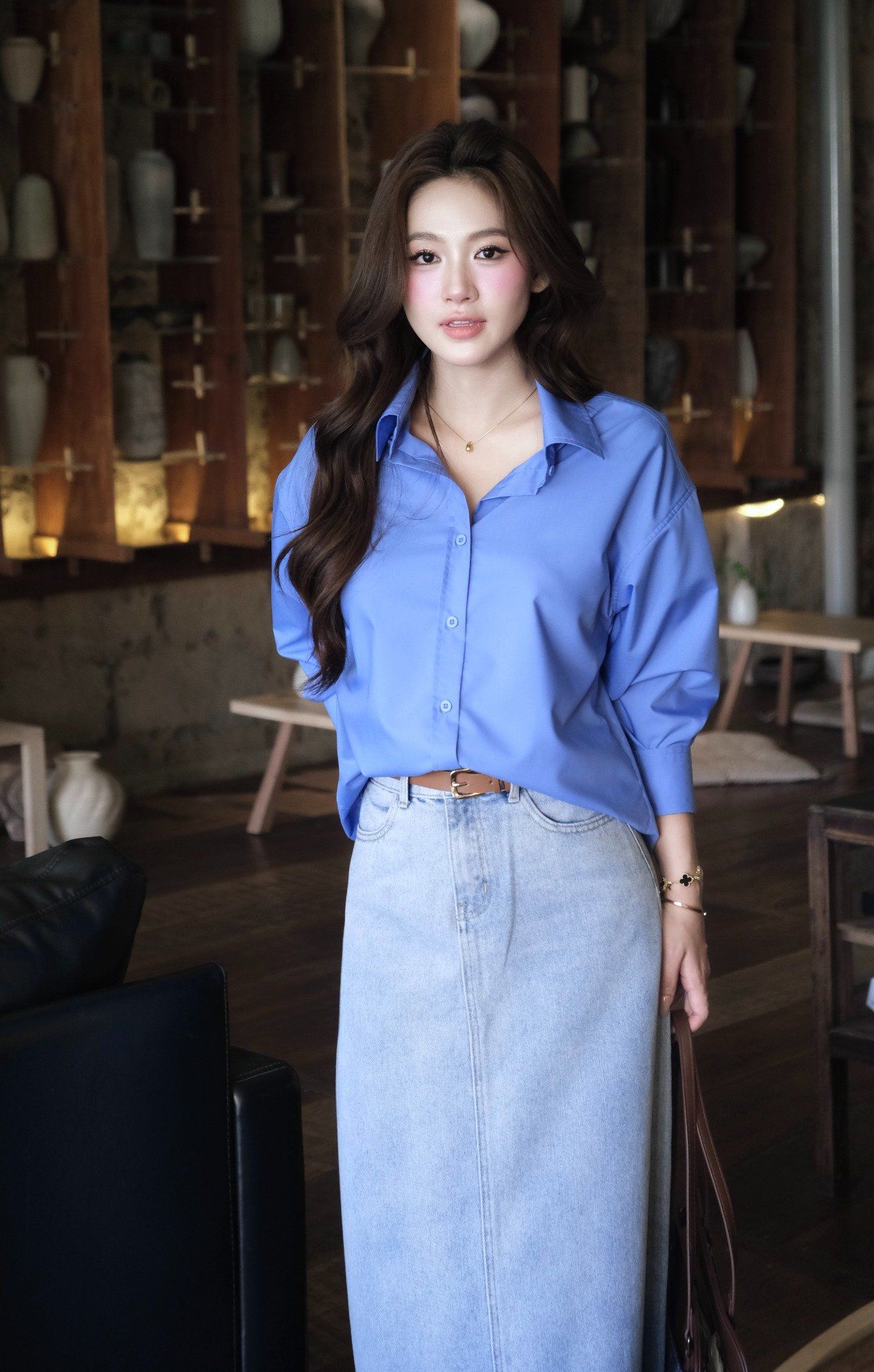  Sơ Mi Trơn Oversize FAS375 