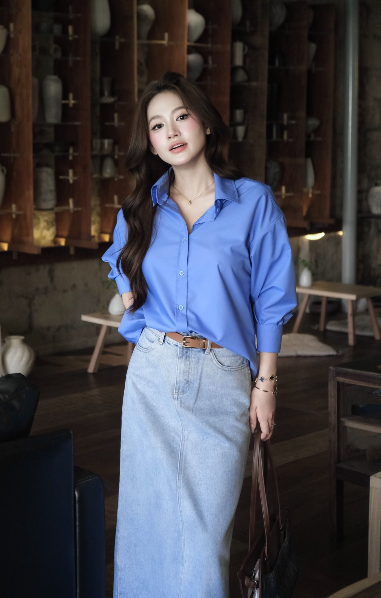  Sơ Mi Trơn Oversize FAS375 