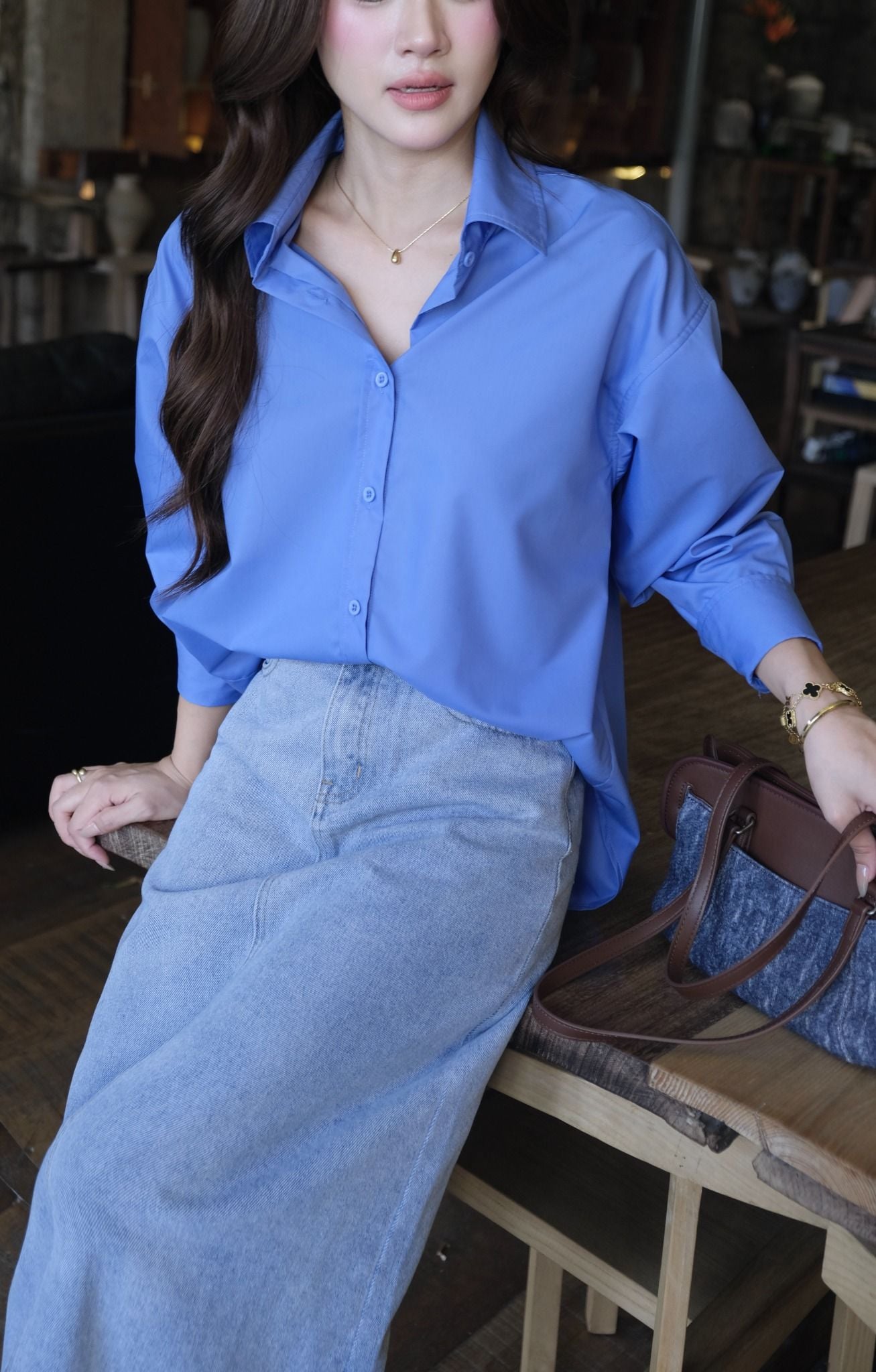  Sơ Mi Trơn Oversize FAS375 