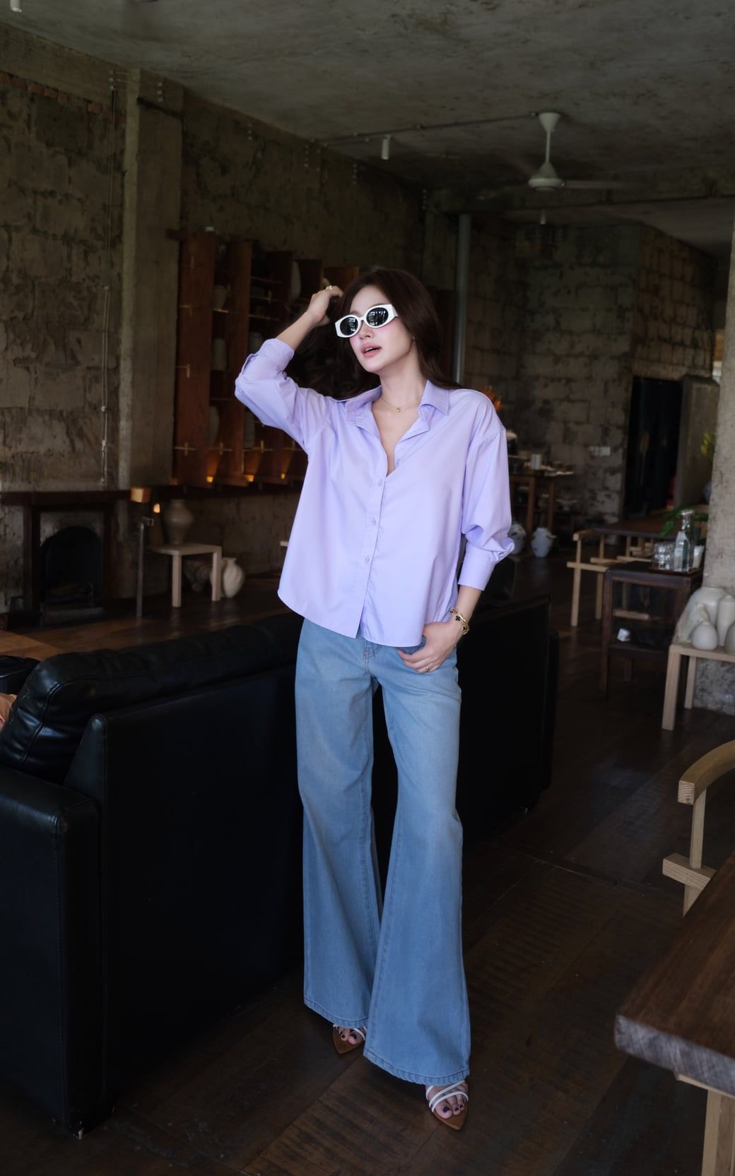  Áo Sơ Mi Trơn Oversize FAS293 