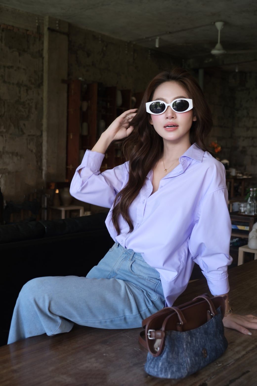  Áo Sơ Mi Trơn Oversize FAS293 