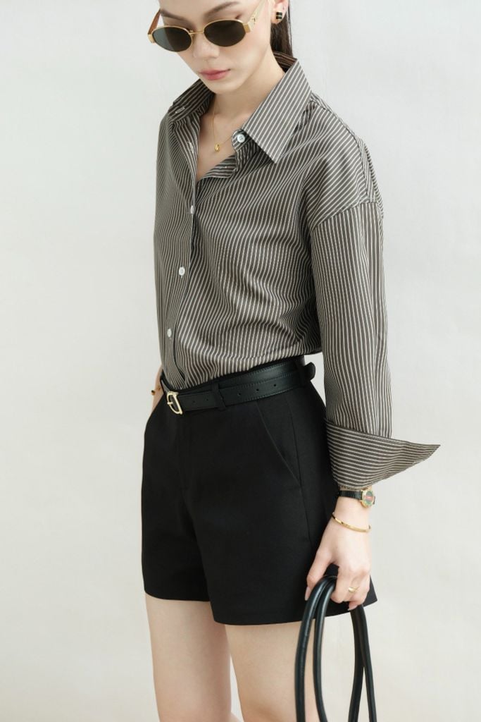  Áo Sơ Mi Sọc Oversize FAS366 