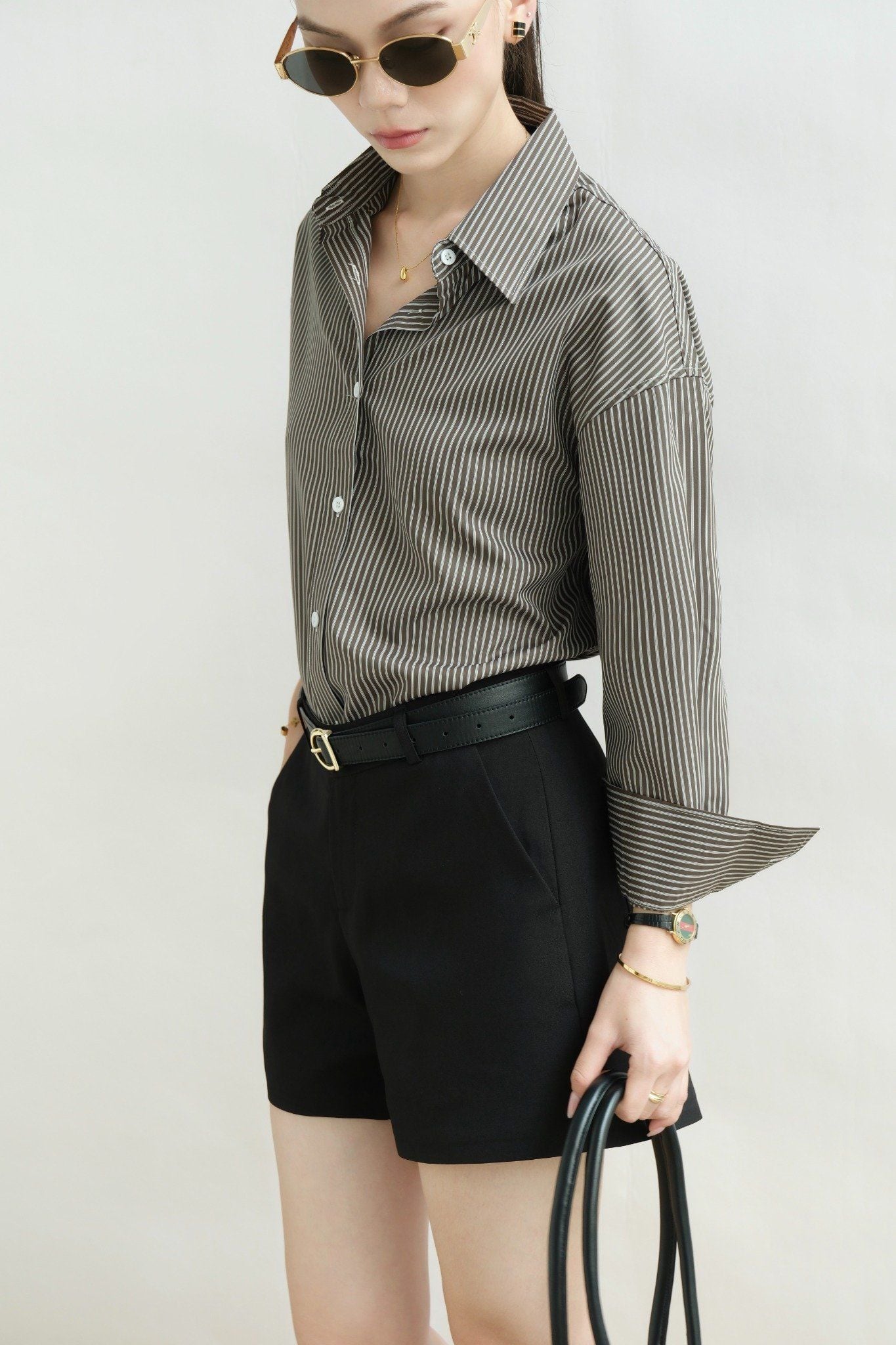  Áo Sơ Mi Sọc Oversize FAS366 