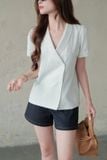  Áo Sơ Mi Sọc Cổ Vest FAS405 