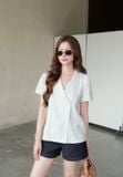  Áo Sơ Mi Sọc Cổ Vest FAS405 