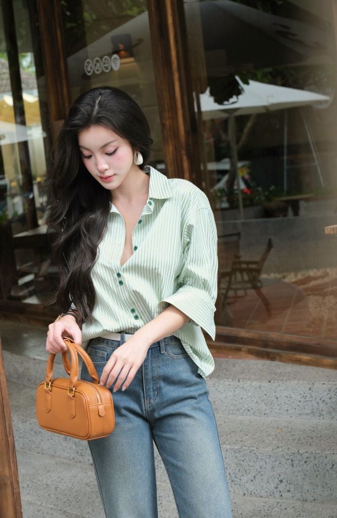  Áo Sơ Mi Cúc Đôi FAS382 