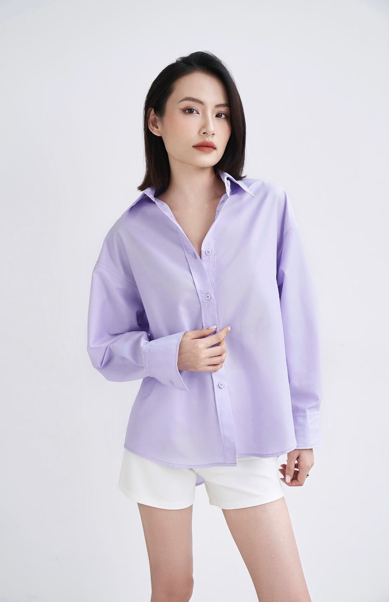  Áo Sơ Mi Trơn Oversize FAS293 