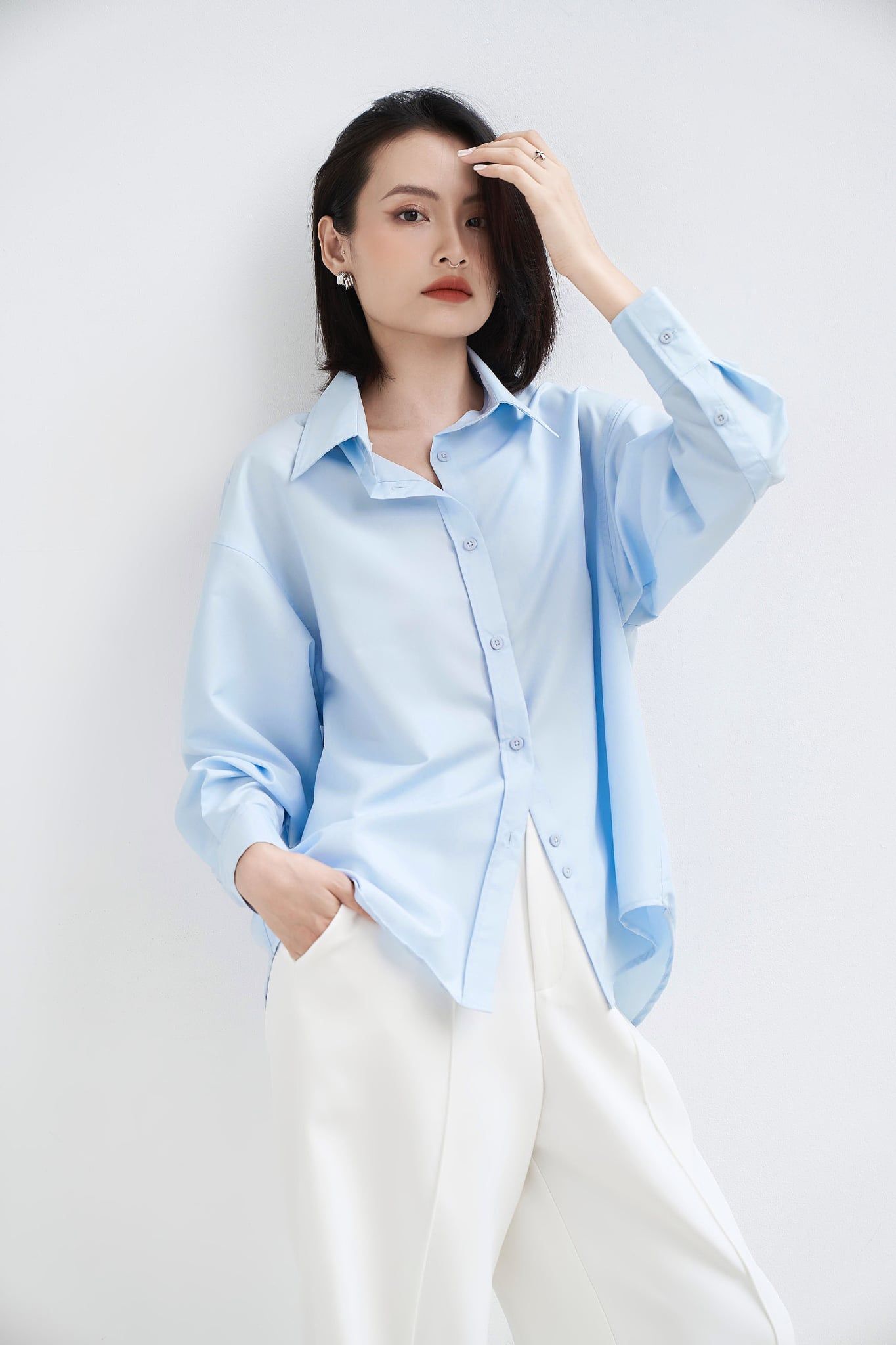  Áo Sơ Mi Trơn Oversize FAS293 