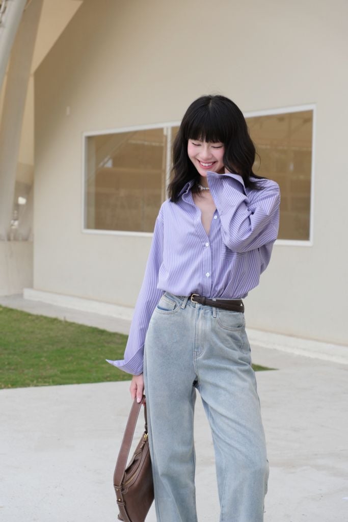  Áo Sơ Mi Sọc Túi Ngang FAS372 