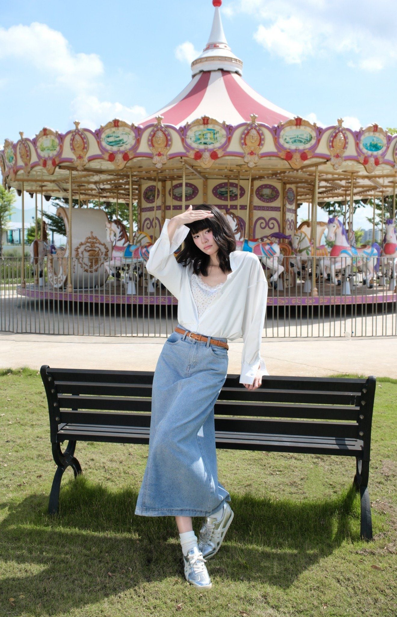  Chân Váy Jean Dài FVJ031 