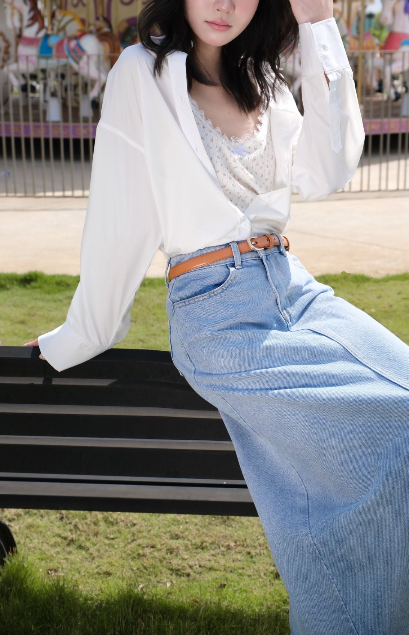  Chân Váy Jean Dài FVJ031 