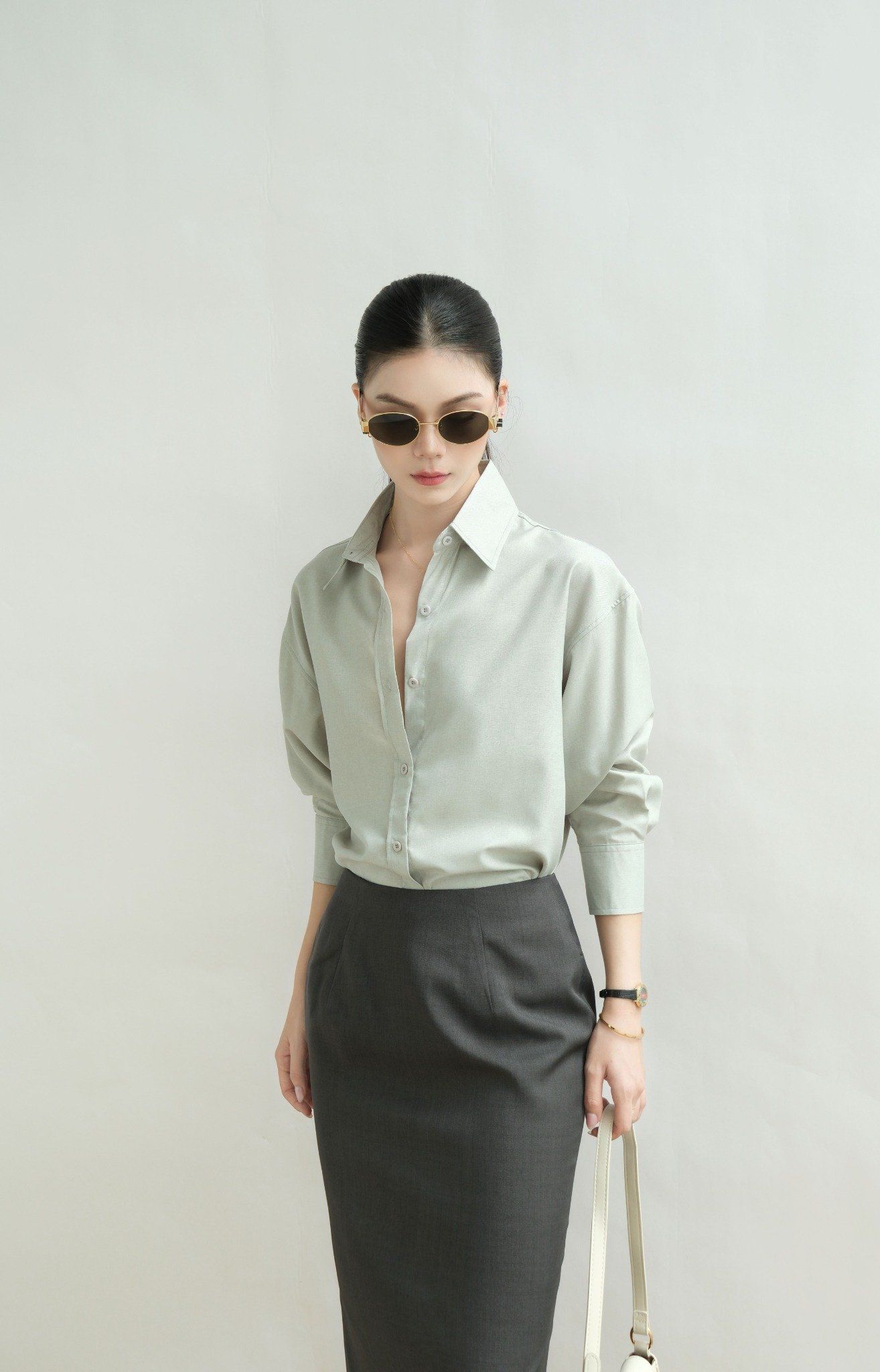  Sơ Mi Trơn Oversize FAS333 