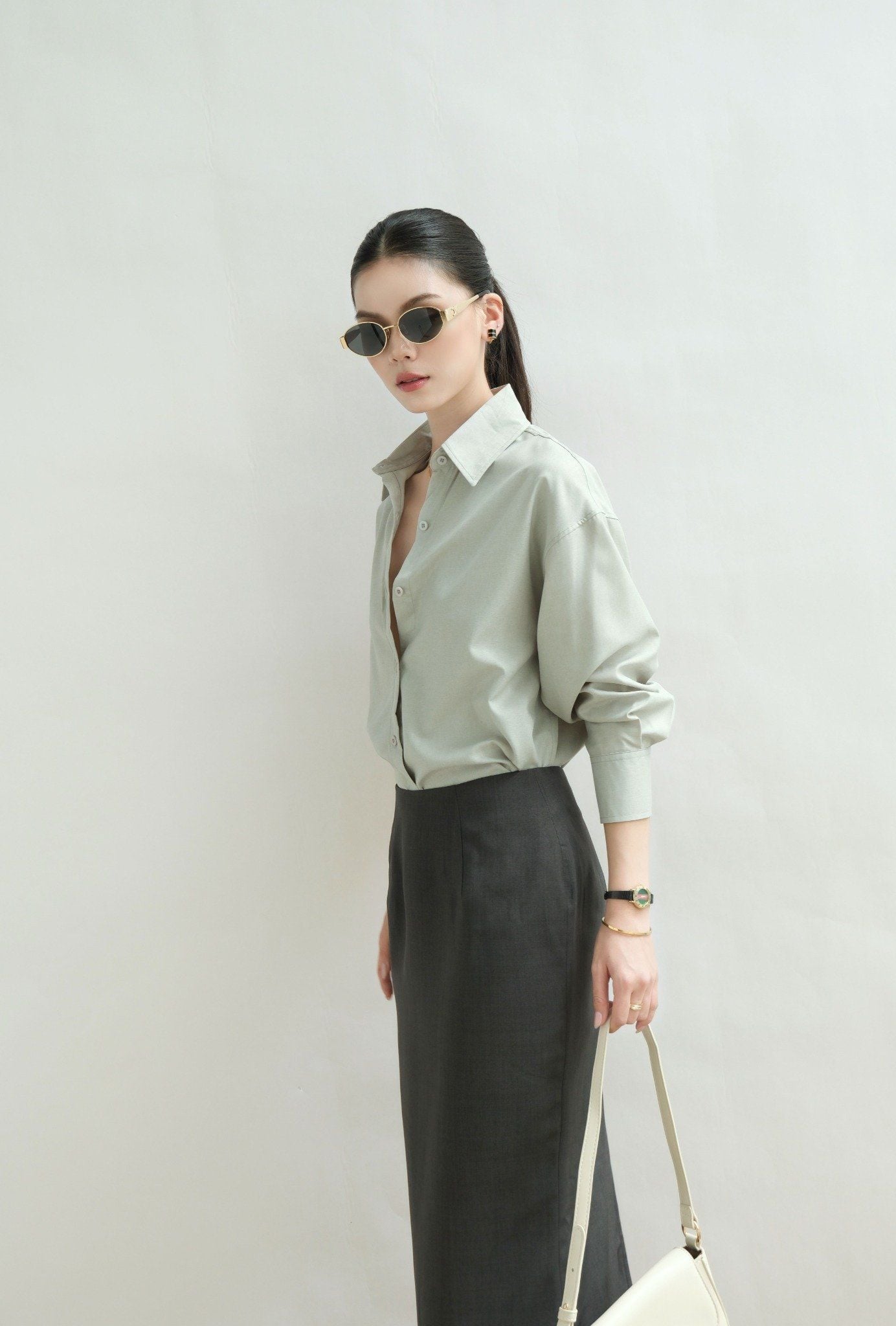  Sơ Mi Trơn Oversize FAS333 