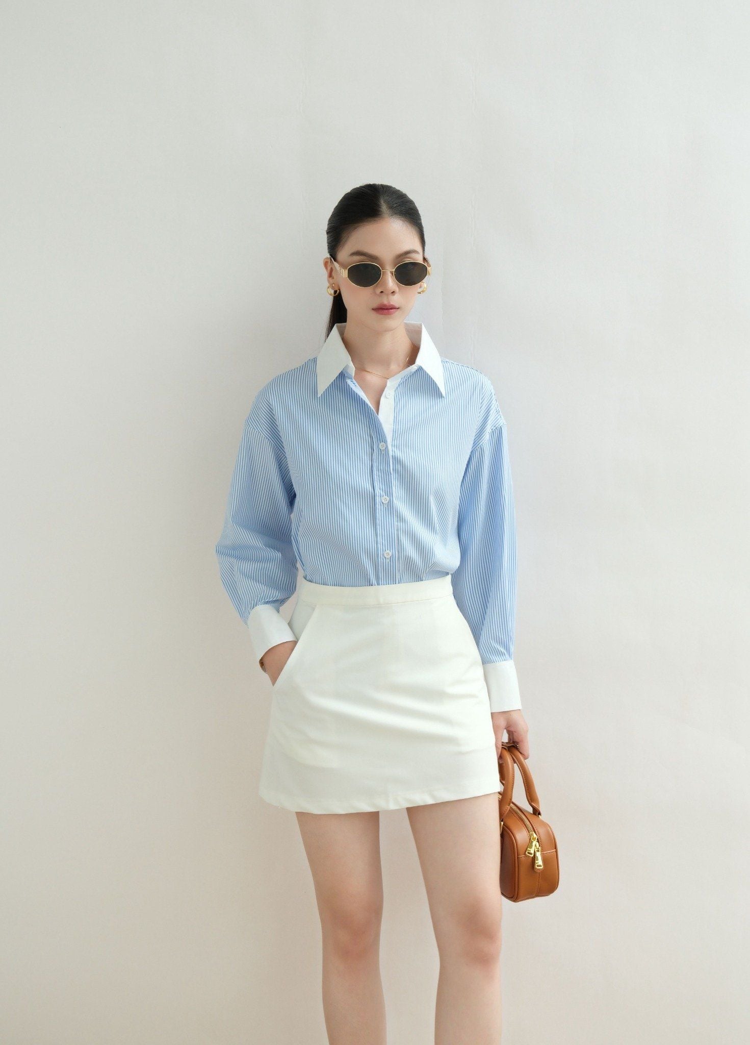  Sơ Mi Phối Oversize FAS354 