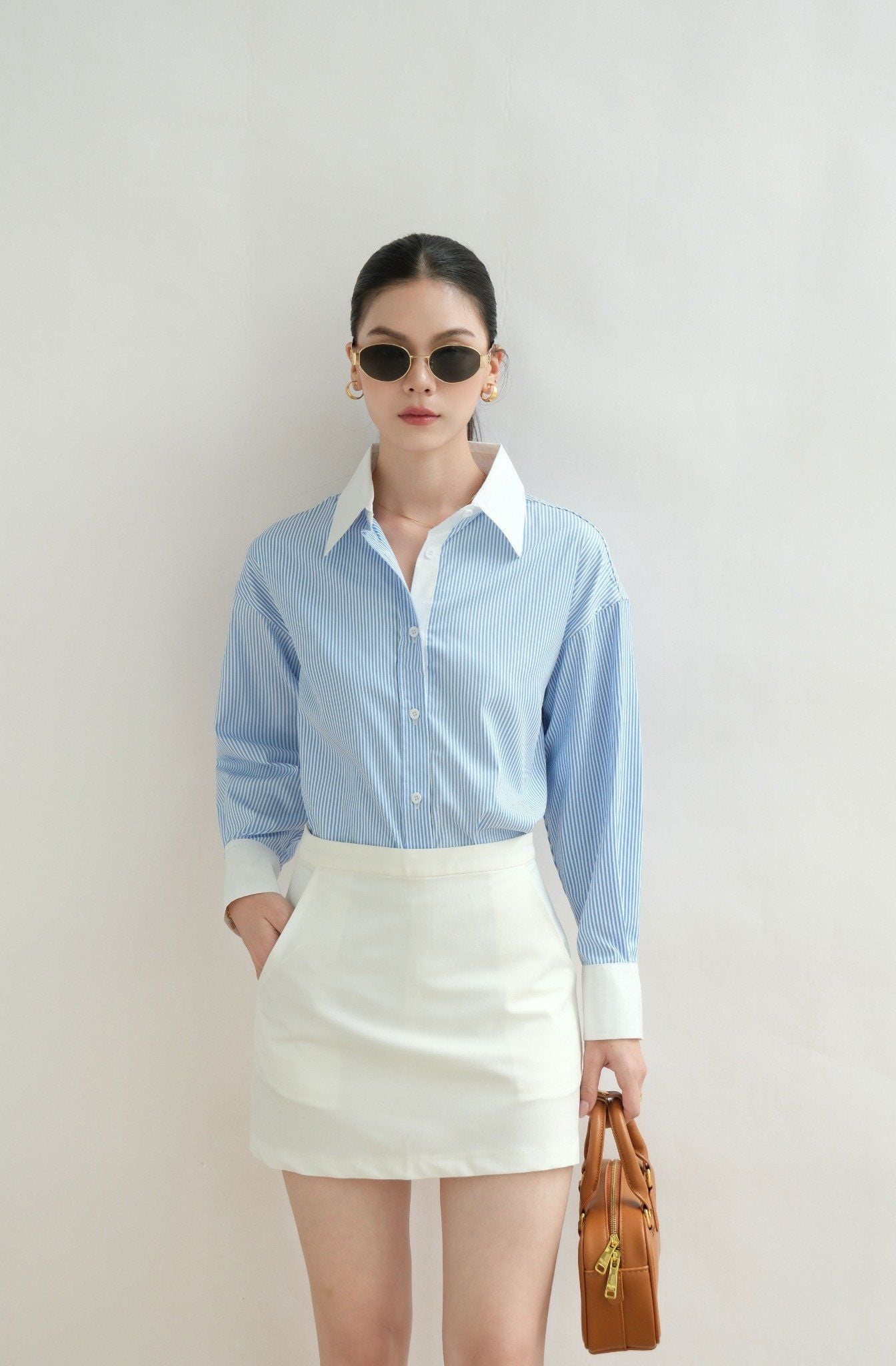  Sơ Mi Phối Oversize FAS354 
