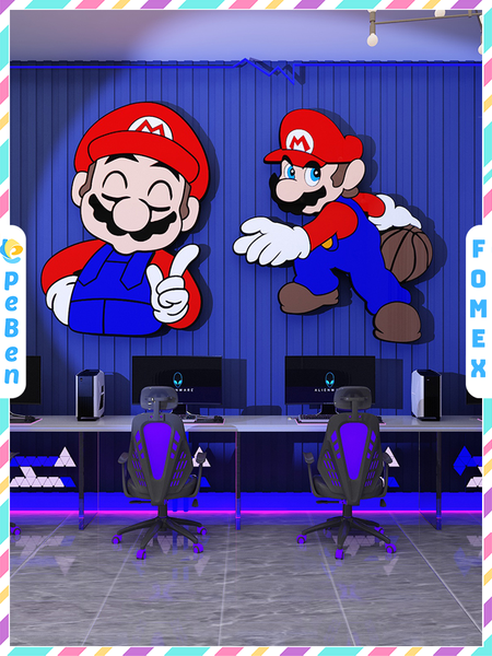  Tranh Fomex EPeBen dán tường nổi 3d Mario  trang trí Phòng cho bé, Phòng ngủ, Mẫu giáo 