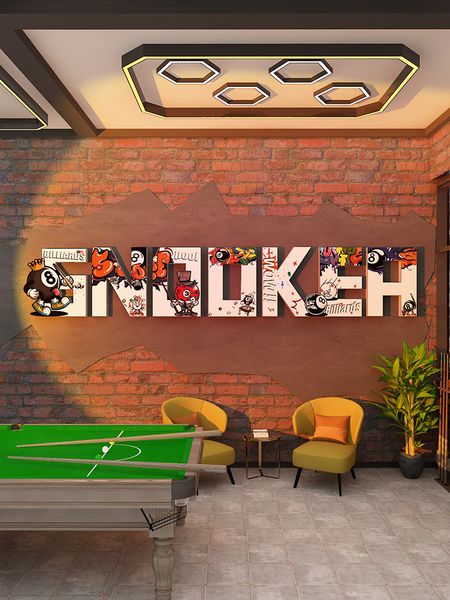  Tranh Fomex EPeBen dán tường nổi 3d Khẩu Khẩu Hiểu Bida trang trí Phòng Giải Trí,Quán Bida 