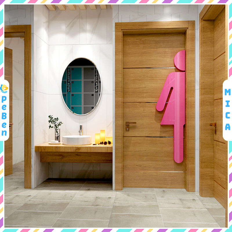  Tranh Mica EPeBen dán tường nổi 3d Hình WC nam nữ decor trang Trí Nhà Tắm,Nhà Vệ Sinh 
