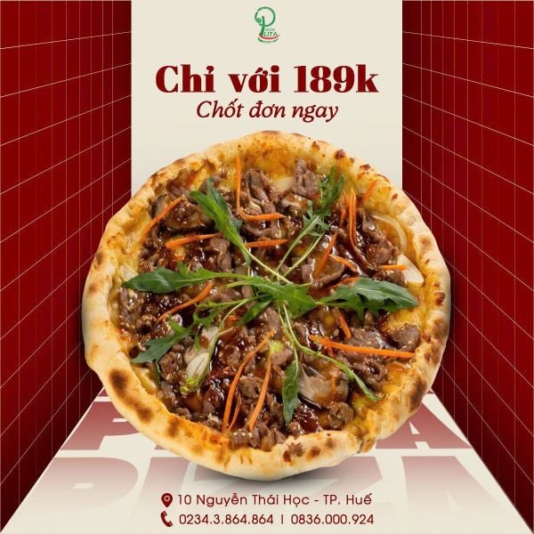  PIZZA ĐỒNG GIÁ 189K - SIZE 27CM | ÁP DỤNG THỨ 2 - THỨ 5 | KHUNG GIỜ 11H - 19H 