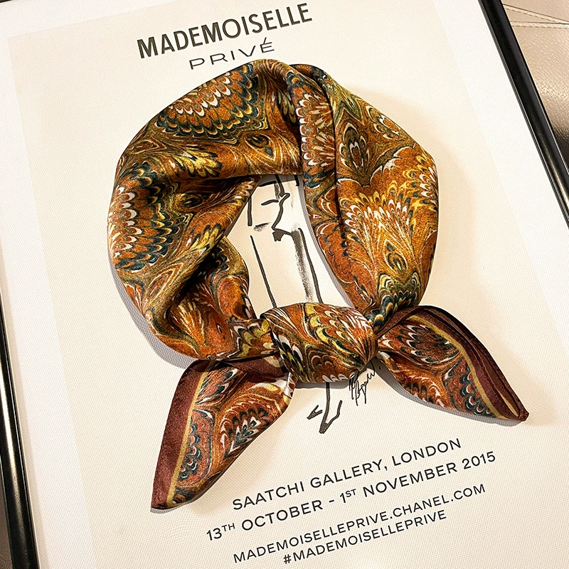 Khăn lụa tơ tằm họa tiết 53x53cm BASELE1105