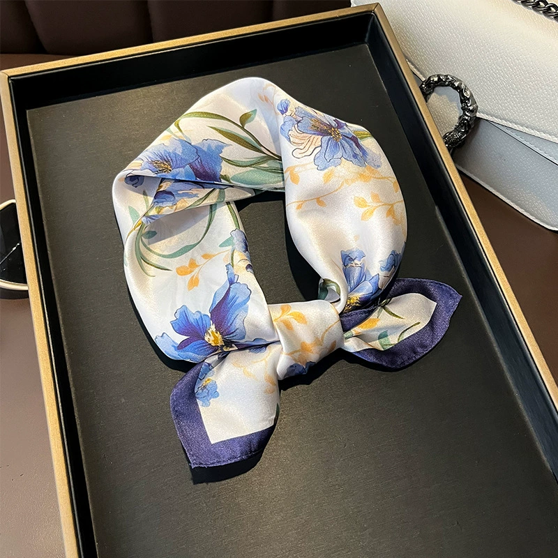 Khăn lụa tơ tằm họa tiết 53x53cm BASELE1110