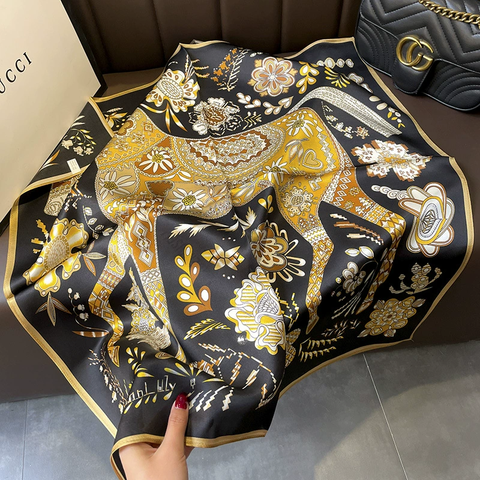 Khăn lụa tơ tằm họa tiết 70x70cm BASELE1133