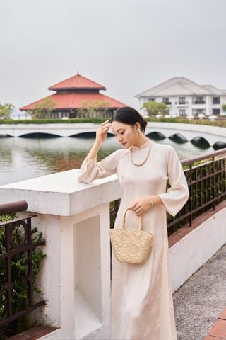 Áo Gấm Hạc Be và quần