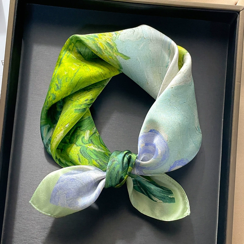 Khăn lụa tơ tằm họa tiết 53x53cm BASELE1093