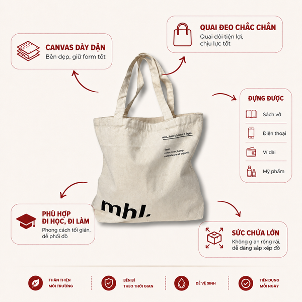 VERCHINI - Túi tote vải CANVAS - TXN003